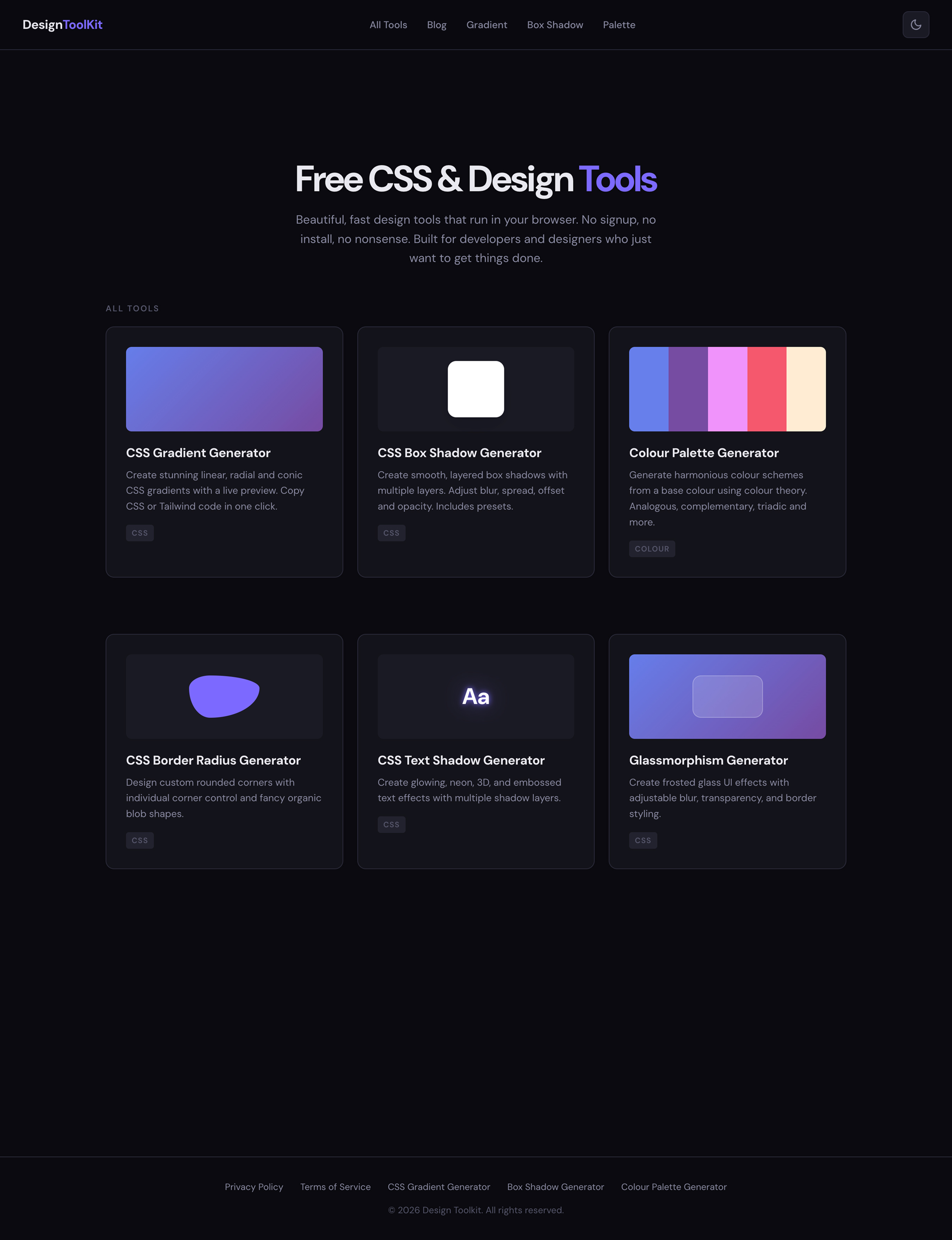 Design Toolkit — suite of CSS design tools